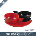 Tasse et soucoupe en porcelaine JX043-29RB, tasse et soucoupe colodr rouge et noir